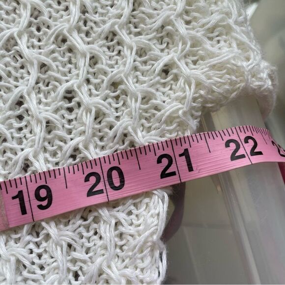 Lafayette 148 Cream open‎ knit short sleeve sweater tunic 100% Hemp size XL - Picture 8 of 9